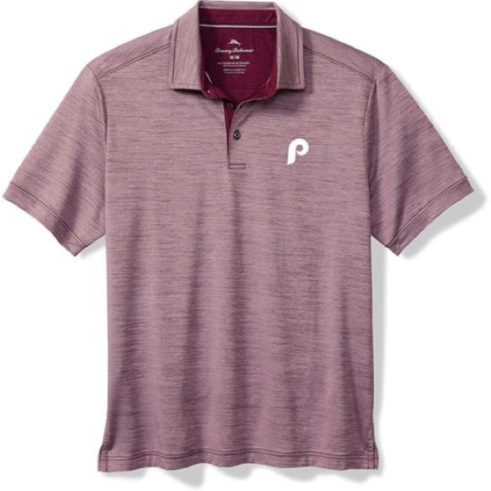 TOMMY BAHAMA 👕 PHILLIES MENS MAROON SPORT SAN RAPHAEL SHORT SLEEVE POLO, NWT,XL